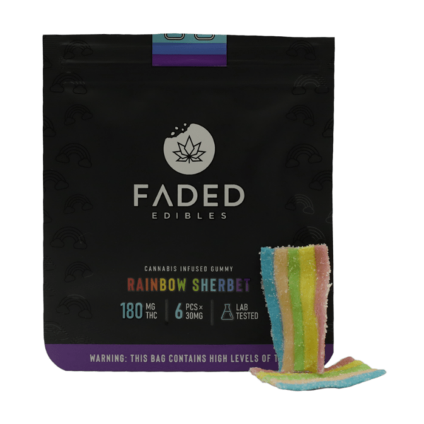 Faded Edibles – Rainbow Sherbet – 180mg | MMJ Express Canada