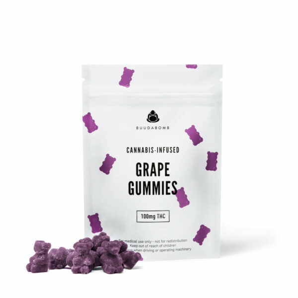Buudabomb – Grape Gummies 100mg THC | MMJ Express Canada