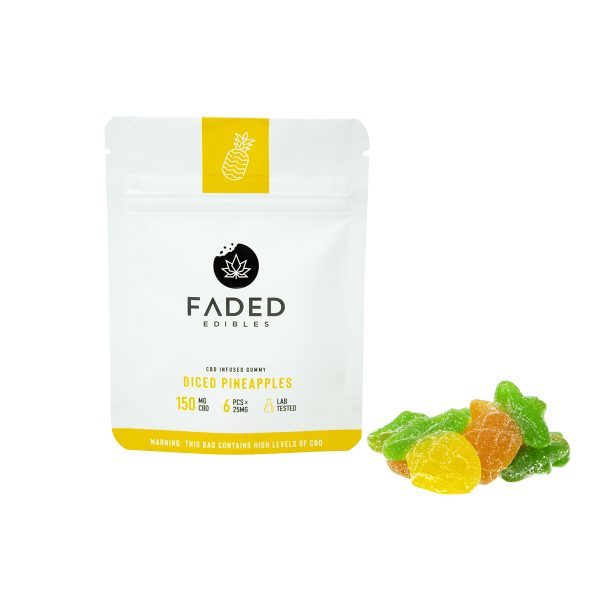 Faded Edibles – CBD 150mg Diced Pineapples | MMJ Express Canada