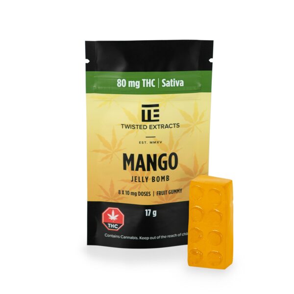 Twisted Extracts- Mango Jelly bomb – SATIVA – 80MG THC | MMJ Express Canada