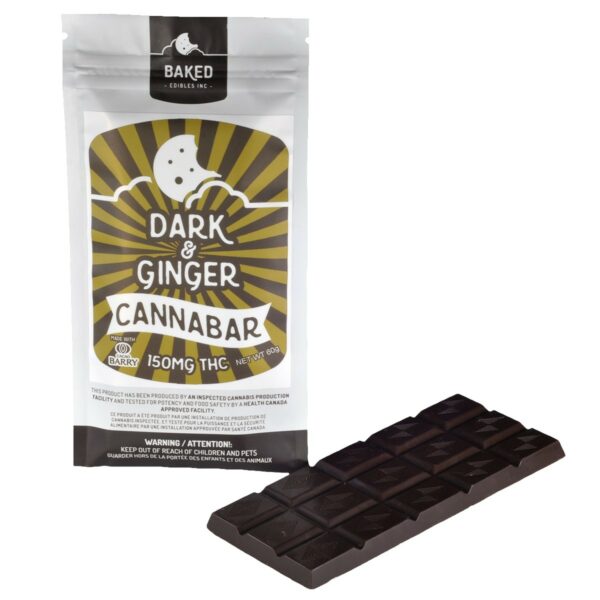Baked Edibles – Chocolate Bar – Dark & Ginger 150mg THC | MMJ Express Canada