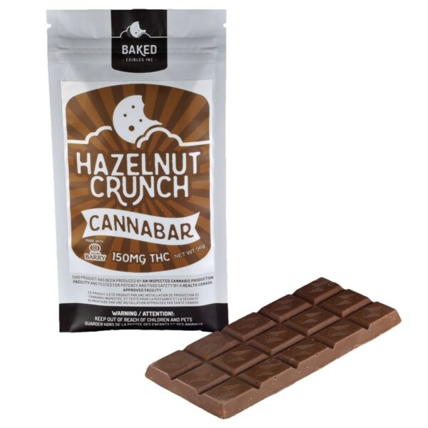 Baked Edibles – Chocolate Bar – Hazelnut Crunch 150mg THC | MMJ Express Canada