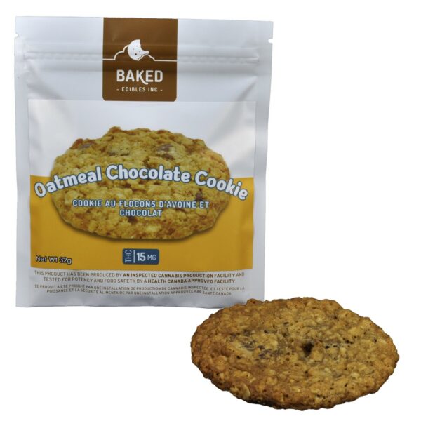 Baked Edibles – Cookie – Oatmeal Chocolate 15mg THC | MMJ Express Canada