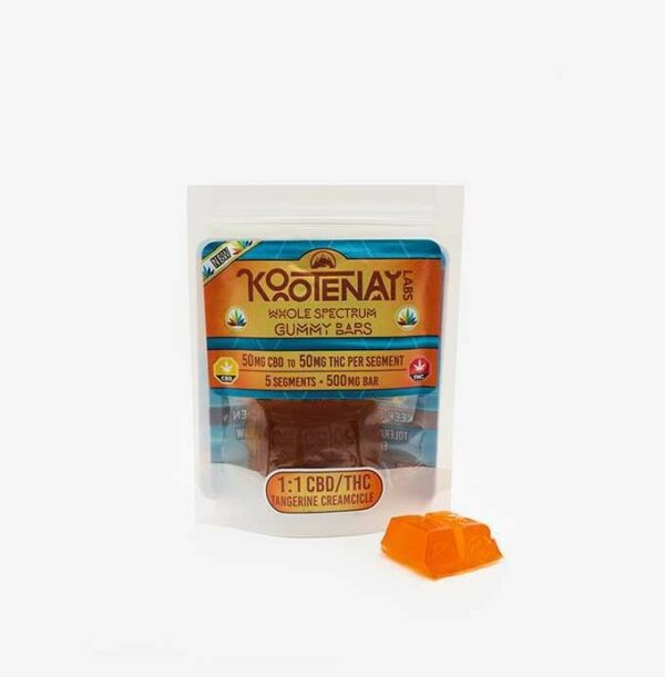 Kootenay Labs – 1:1 Tangerine Creamsicle Gummy – (500mg total) | MMJ Express Canada