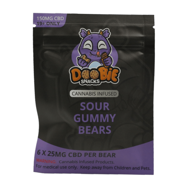 Doobie Snacks – CBD Sour Gummy Bears – 150mg CBD | MMJ Express Canada