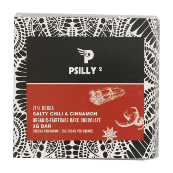 Psilly – Dark Chocolate Bar – Salty Chili & Cinnamon | MMJ Express Canada