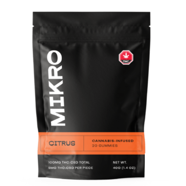 Mikro – 1:1 THC/CBD Gummies – 100mg – Citrus | MMJ Express Canada