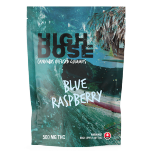 High Dose – cannabis Infused Gummies – Blue Raspberry – 1000mg/1500mg | MMJ Express Canada