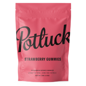 Potluck Extracts – Strawberry Gummies – 200mg THC | MMJ Express Canada