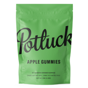 Potluck Extracts – Apple Gummies (1:1) – 100mg THC / 100mg CBD | MMJ Express Canada