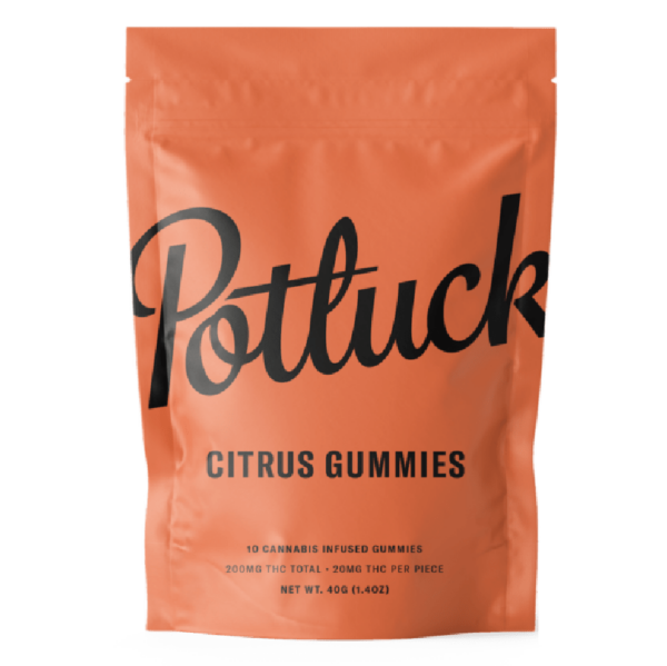 Potluck Extracts – Citrus Gummies – 200mg THC | MMJ Express Canada