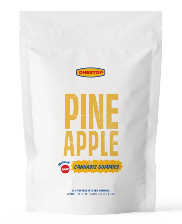 OneStop – Sour Pineapple THC Gummies 500mg | MMJ Express Canada