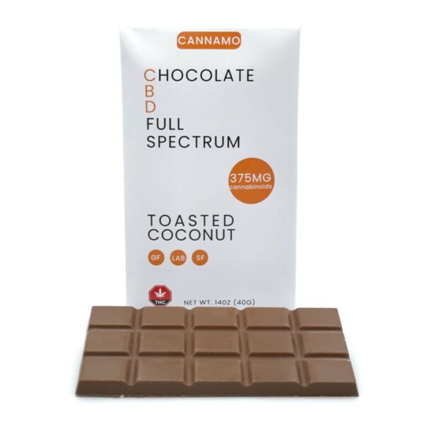 Cannamo – Full Spectrum CBD Chocolate – 375mg – Toasted Coconut | MMJ Express Canada